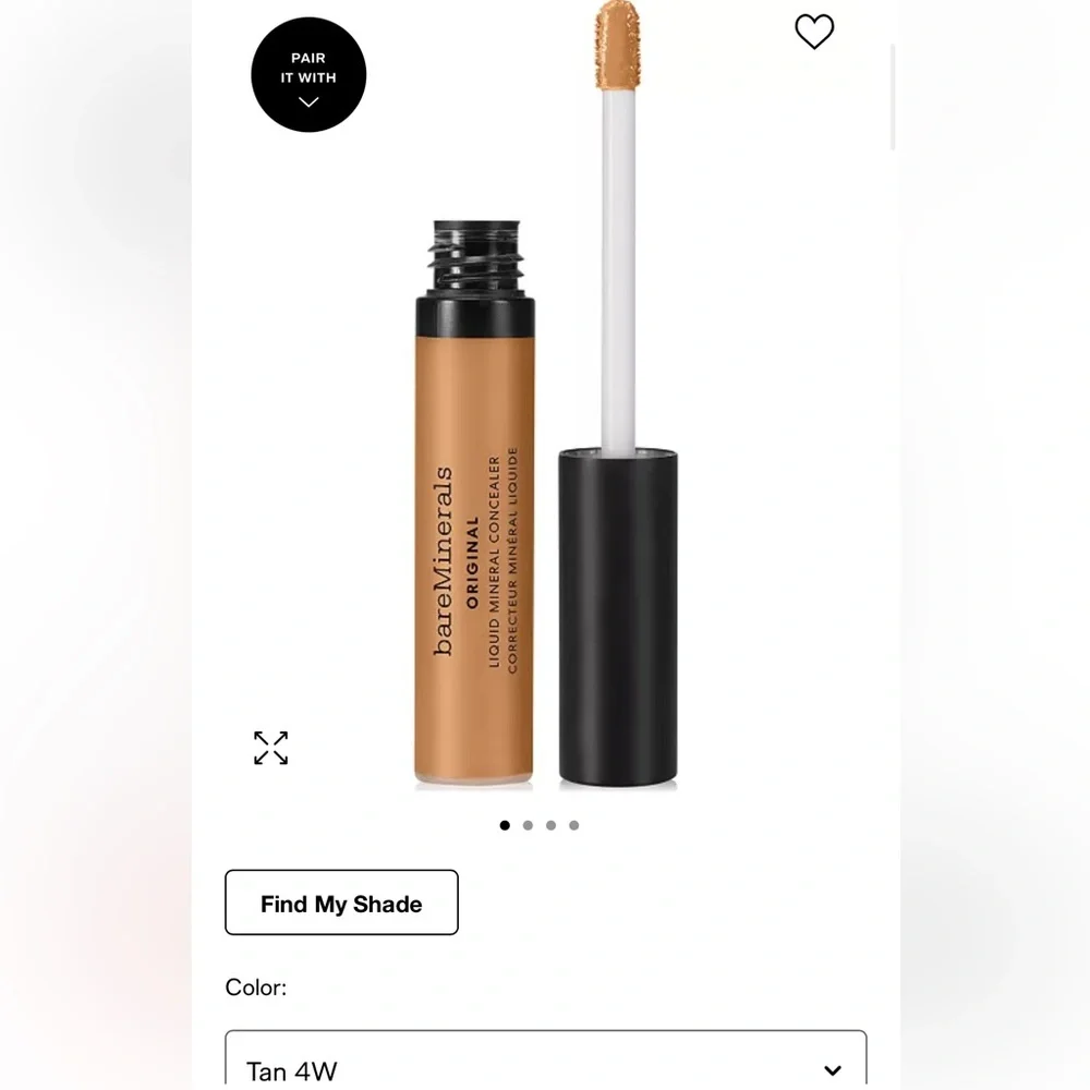 bareMinerals Original Liquid Mineral Concealer Tan 4W; NIB